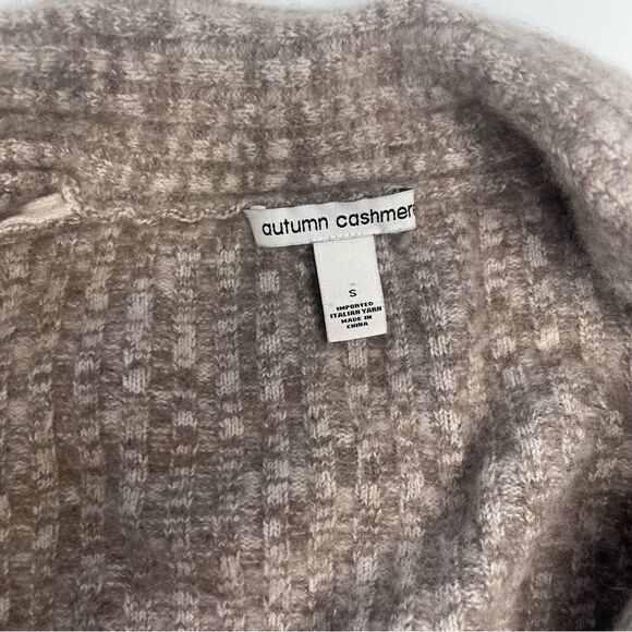 Autumn Cashmere Brown Rib Drape Knit Cashmere/Wool Cardigan Sweater Size S - Picture 4 of 5